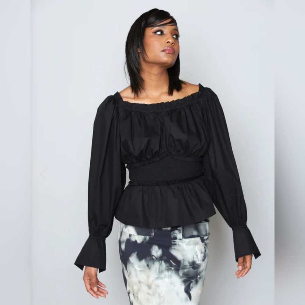 Tracy Reese 'Hope for Flowers' Long Sleeve Shirred Blouse